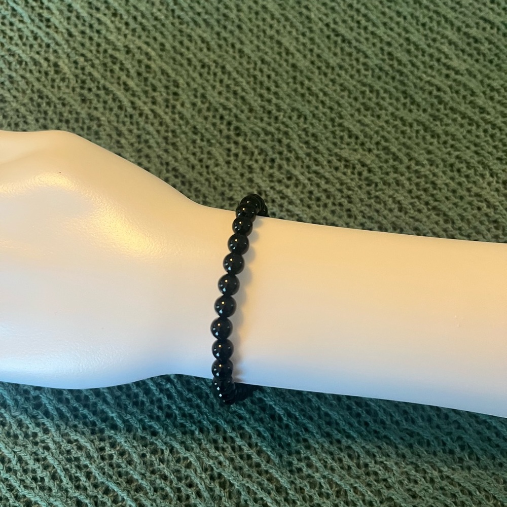 Black Agate Bead Bracelets 3 - Picture 5 of 6